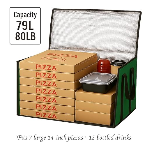 Bodaon 3-Pack Insulated Food Delivery Bag, XXXL Pizza Cooler Bags, Rideshare Delivery Bag, Thermal Cold/Hot Styrofoam Carrier for Catering/Shopping/Travel/Car, Warmer/Frozen