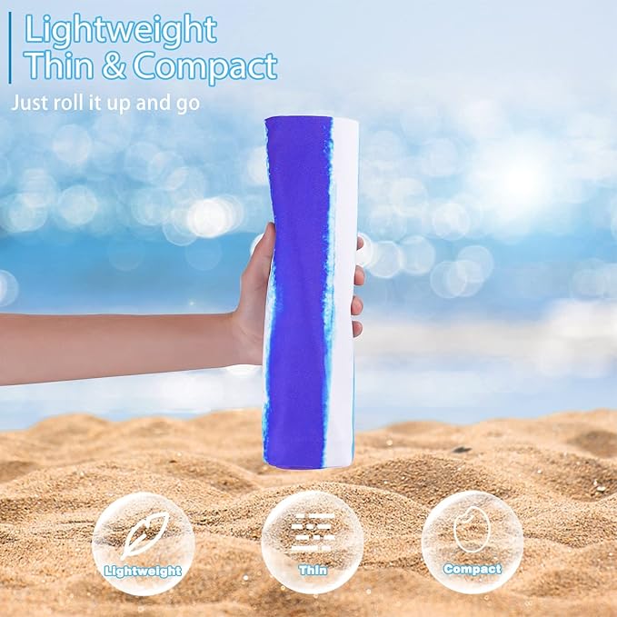 TwoYek 2 Pack Microfiber Thin Beach Towel Lightweight 71x32 Oversized Extra Large Sand Free Towels Quick Dry for Travel Pool Yoga Gym Sports Beach Accessories Vacation Essential Gift
