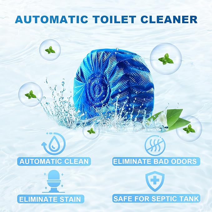 Msvvko Toilet Bowl Cleaners,100 Pack Blue Toilet Tablets with Fresh Scent, Household Toilet Cleaner Continuous Cleaning, Prevent Various Stains & Odors Build Up - Septic Friendly
