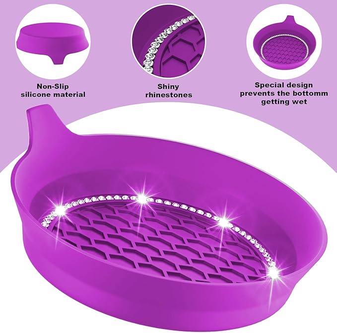 2 PCS Car Cup Coasters, Universal Cup Holder Coaster for Car Accessories, Bling CupHolders Insert for Women Non-Slip Silicone Car Cup Holder Coasters