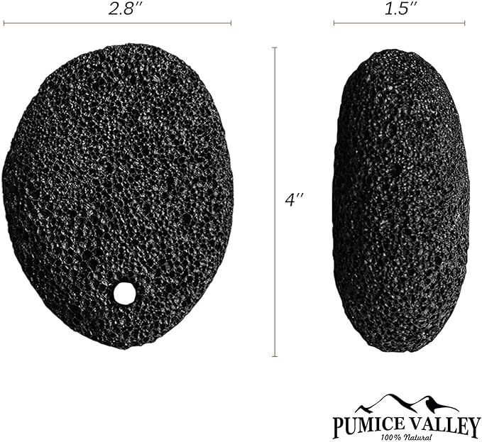 Pumice Stone - Natural Earth Lava Black - Callus/Corn Remover for Feet Heels and Palm - Pedicure Exfoliation Tool - Dry Dead Skin Scrubber - Health Foot Care