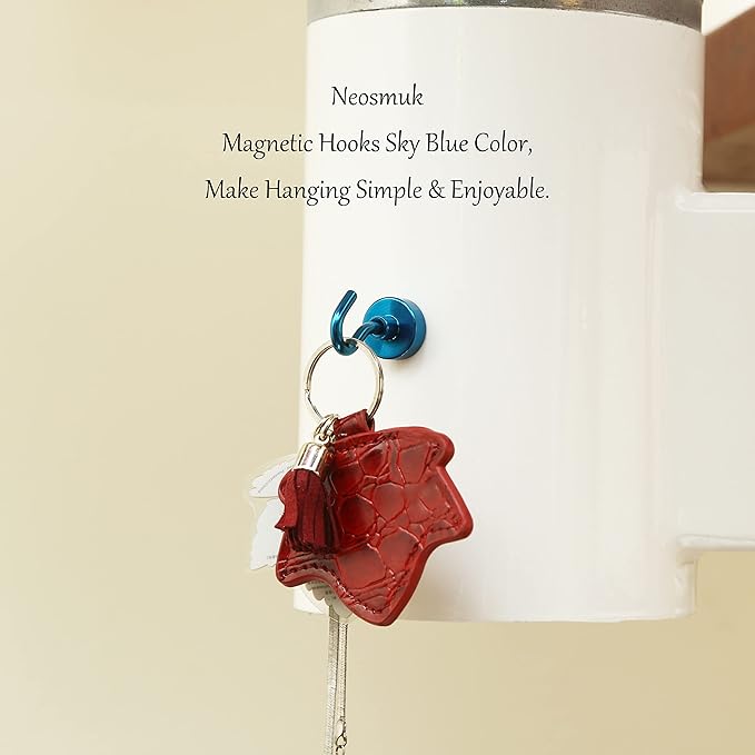 Neosmuk Magnetic Hooks, Cruise Ship Essentials, 32lb+ Heavy Duty Magnetic Hooks for Cruise Cabins, Refrigerator, Grill, Hanging, and Travel | Extra Strong Must-Haves Magnet Hook,RoyalBlue