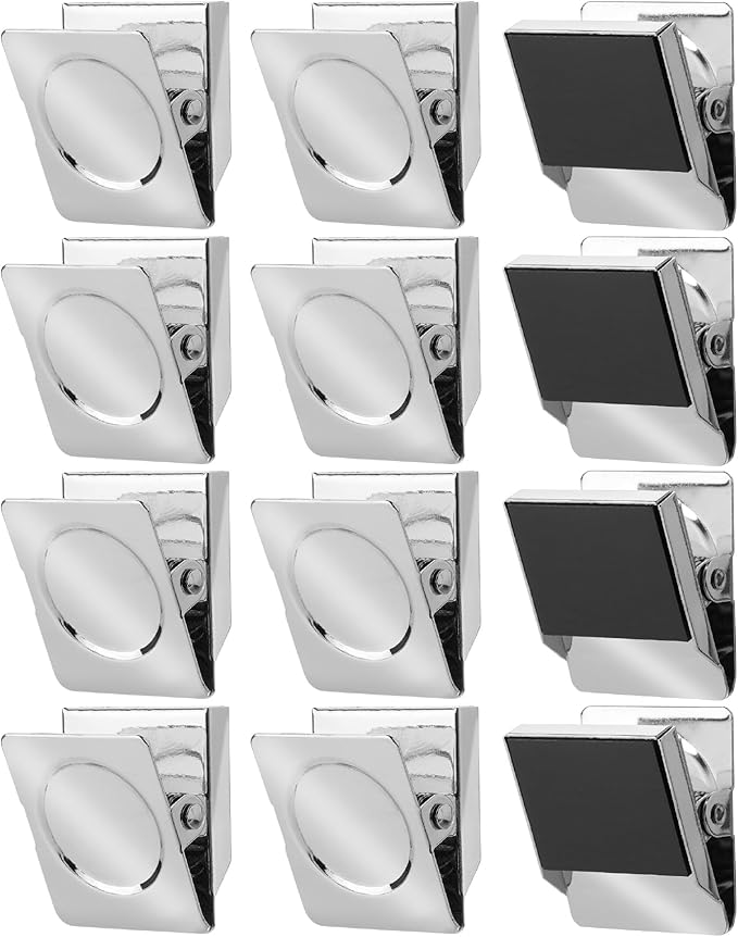 Mr. Pen- Magnetic Clips, 12 Pack, 1.2", Silver, Metal Magnetic Clips for Refrigerator