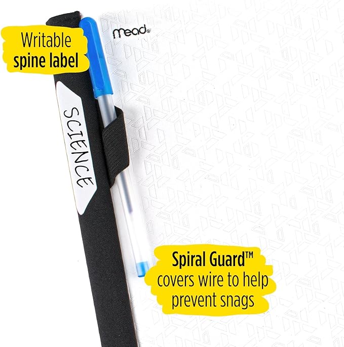 Five Star Advance Spiral Notebook + Study App, 5 Subject, College Ruled Paper, 8-1/2" x 11", 200 Sheets, Spiral Guard, Movable Tabbed Dividers, White (73154)