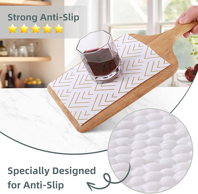 Shelf Liner for Kitchen Cabinets Non Adhesive Drawer Liner Non-Slip Thickened Shelf Liner Paper Strong Easy to Clean for Tool Box Refrigerator with Knife and Tape Measure, Gold Arrow, 17.3 x 354.3 in