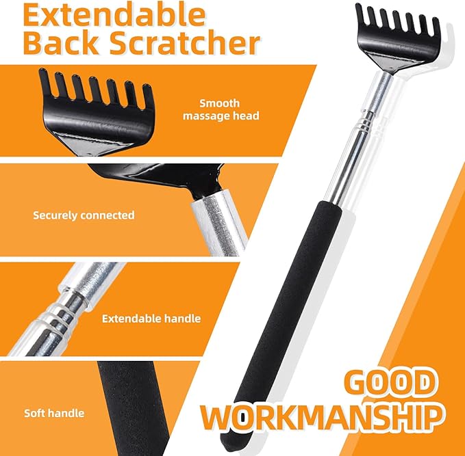 YEZY Head Massager 20 Fingers Head Scratcher Scalp Massager, Back Scratcher, Stocking Stuffers for Scalp Massage Back Massage (Silvery)