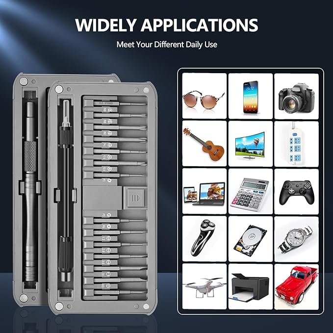 30-in-1 Premium Precision Magnetic Screwdriver Set, Professional Mini Repair Kit for Electronics, Computer, Laptop, PC Building, Phone, Watch & Eyeglass – Alloy Tool Steel Micro Bits
