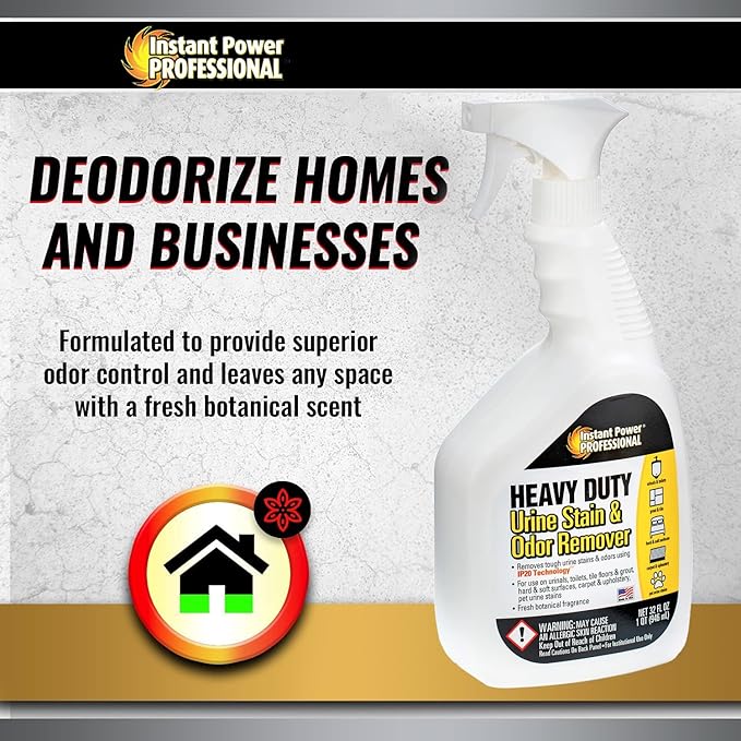 Instant Power Heavy Duty Urine Stain and Odor Remover, Stain and Smell Remover, 32 Fl. Oz.