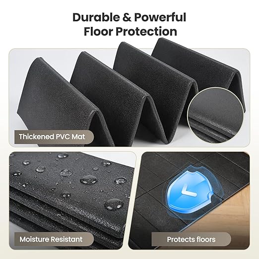 Washer Dryer Anti-Vibration Mat Foldable Rubber Mat for Washing Machine, Waterproof, Noise Reducing Pads Non-Slip Shockproof Mat for Floor Protection, 63 * 29.5 Inches
