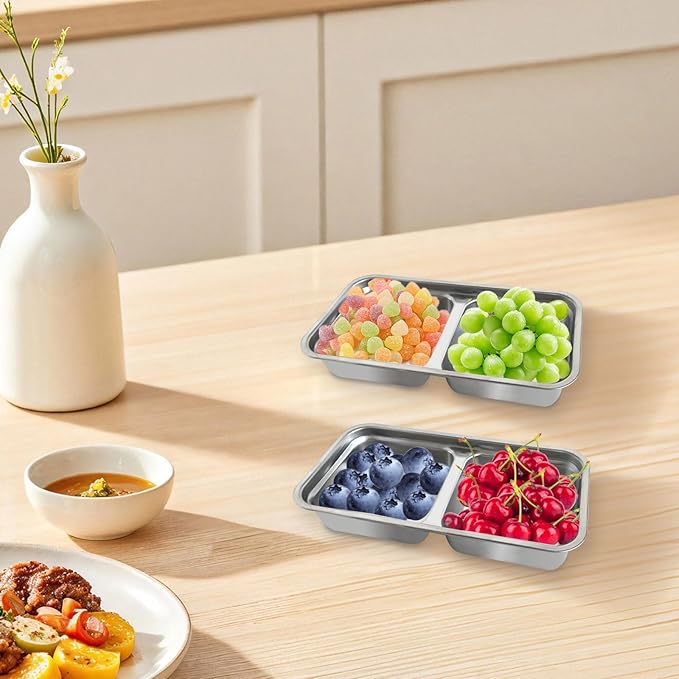 Obfuscate Stainless Steel Snack Containers,Reusable Snack Containers with Lids,Snack Box and Lunch Container for Office and Travel 2Pcs