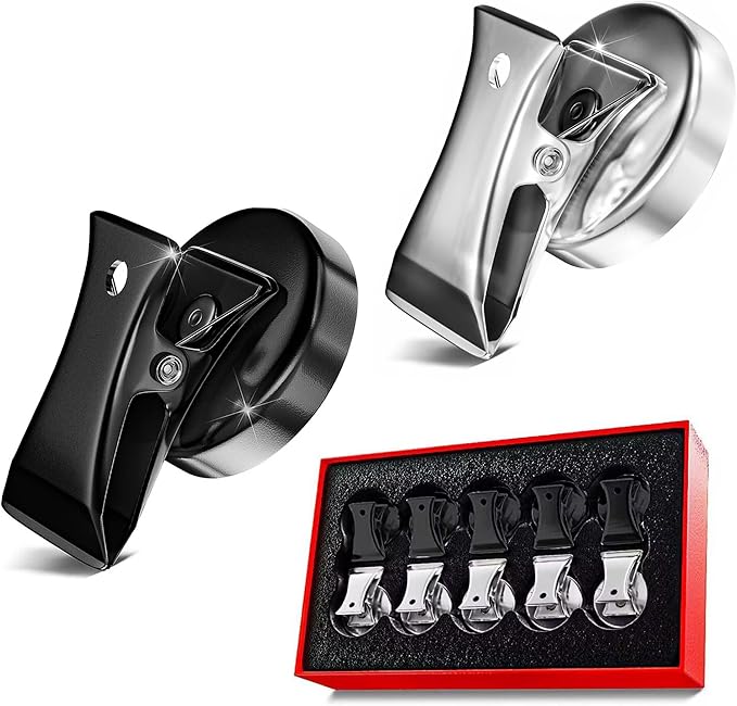 10 Pack Magnetic Clips Heavy Duty, Premium 35mm Diameter Refrigerator Metal Chip Clips with Anti-scratch Pads, Strong Magnet Clips for Whiteboard Fridge Home Office School Use, Black + Silver