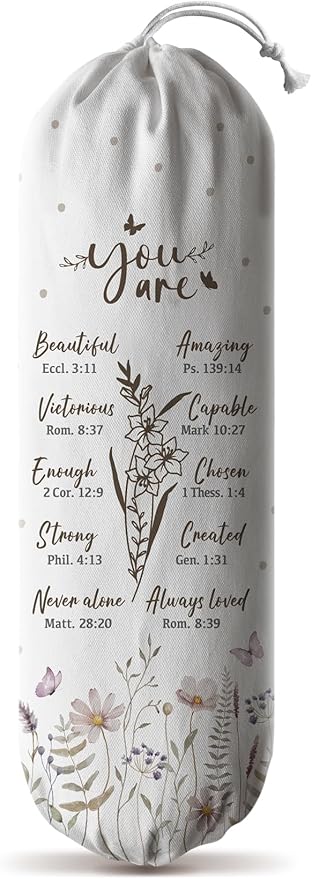 Hglian Grocery Bag Holder,You are Bible Verse Inspirational Plastic Shopping Bag Storage Organizer Keeper Extra Large