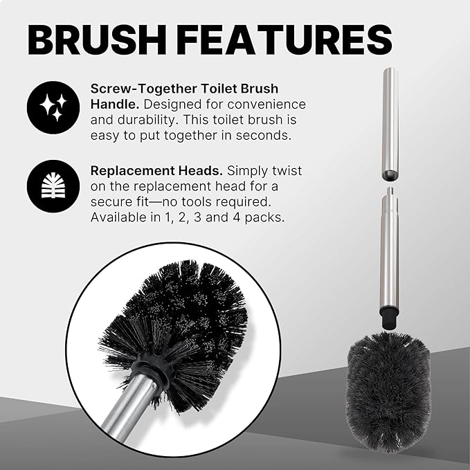 ToiletTree Products Deluxe Toilet Brush with Lid, 3 Pack