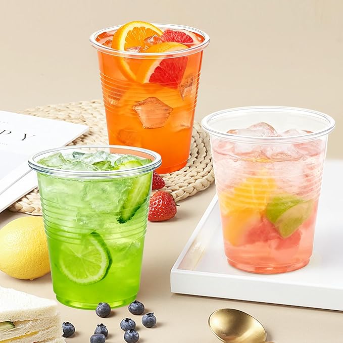Lamosi 100 Pack 5 oz Clear Plastic Cups, Disposable Party Cups, Small Clear Plastic Cocktail Tumblers for Mouthwash Bathroom, Tasting, Drinking