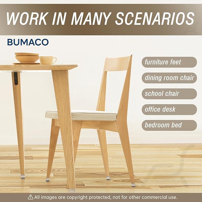 BUMACO 40Pcs Chair Leg Floor Protectors Chair Leg Protectors for Hardwood Floors Silicone Pads Covers to Protect Floors Clear Universal S (15/16" to 1-5/16")