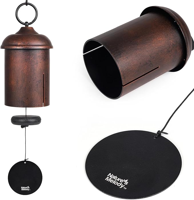 Deep Tone Wind Chimes for Outside - 22" Bronze Serenity Bell, Durable Anodized Aluminum Wind Chimes for Garden, Patio, Porch, Yard, Memorial and Housewarming Gifts, Weather-Resistant Outdoor Decor