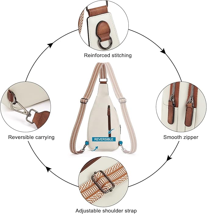 CLUCI Crossbody Bags for Women Men, Leather Sling Bag Cross Body Backpack, Unique Birthday Gifts for Women