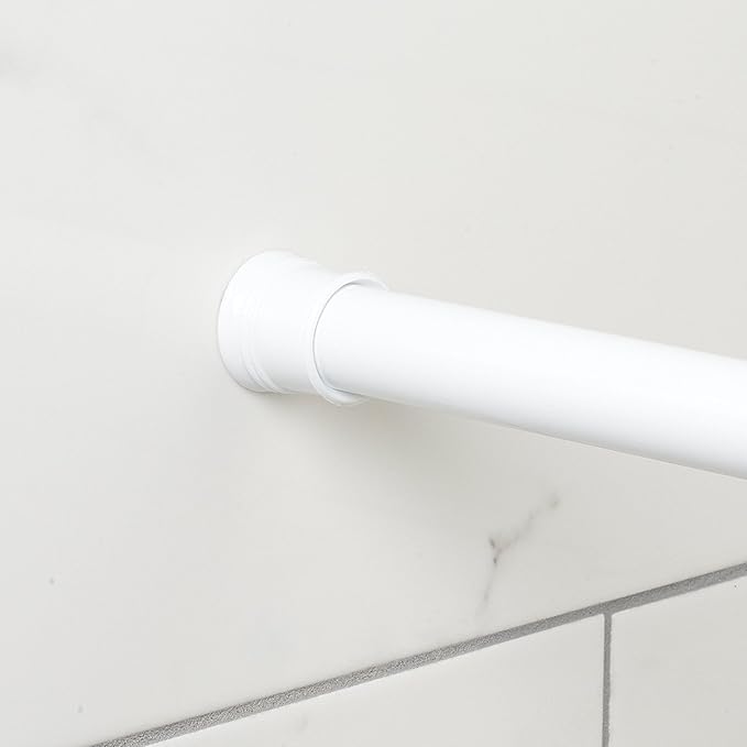 Zenna Home Tension Shower Curtain Rod, White, 44 to 72 Inches – Premium Steel Adjustable Shower Curtain Rod for Bathroom, Easy No Drill Install – Rust Resistant Spring Tension Shower Curtain Bar