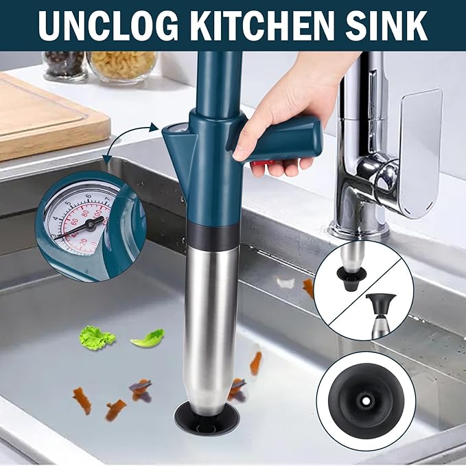 High Pressure Air Toilet Plunger, Plunge Blaster Unclogger Tool for Toilet clearning,Drain unclogging/Bathtub unclog,Remove Sewer Blockage