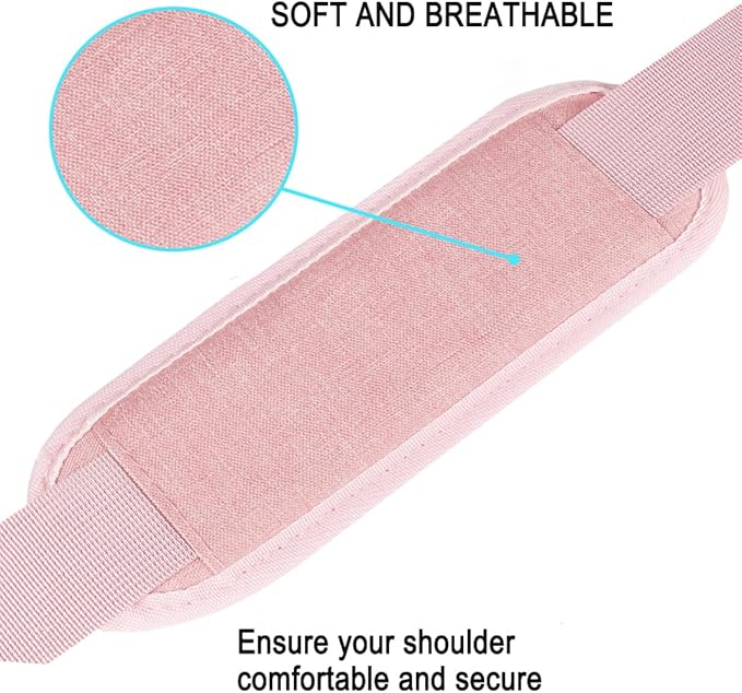 Shoulder Strap, Durable 55" Universal Replacement Laptop Shoulder Strap, Adjustable Comfortable Belt with Metal Hooks for Briefcase, Computer Messenger Bag, Laptop Case Luggage/Duffel/Camera, (Pink)