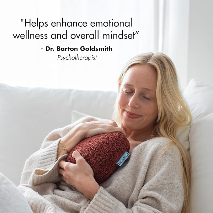 Quiet Mind Weighted Pillow for Adults 9 Lbs - Get Better Sleep - Sustainably Made and Chemical Free - Machine Washable (Medium, Chili Oil)