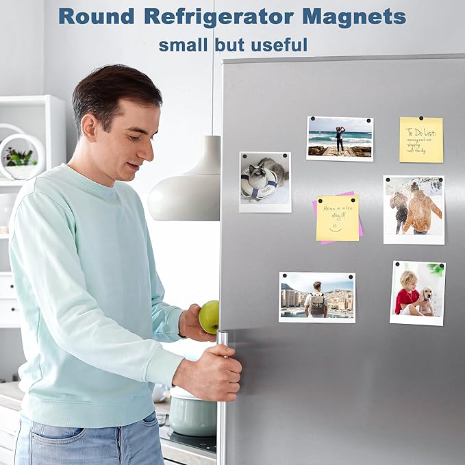 SMARTAKE 120 Pcs Refrigerator Magnets, 6x2mm Small Round Fridge Magnets, Multi-Use Premium Neodymium Tiny Circle Magnets, for Whiteboard, Billboard, Crafts, DIY, Home, Kitchen, Office, School (Black)