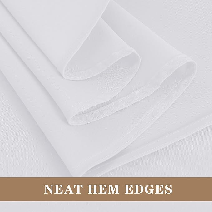 Fitable 6 Pack White Round Table Clothes - 70 Inches in Diameter - Stain Resistant and Washable Tablecloths, Polyester Fabric Table Covers for Wedding, Party, Banquet, Gathering