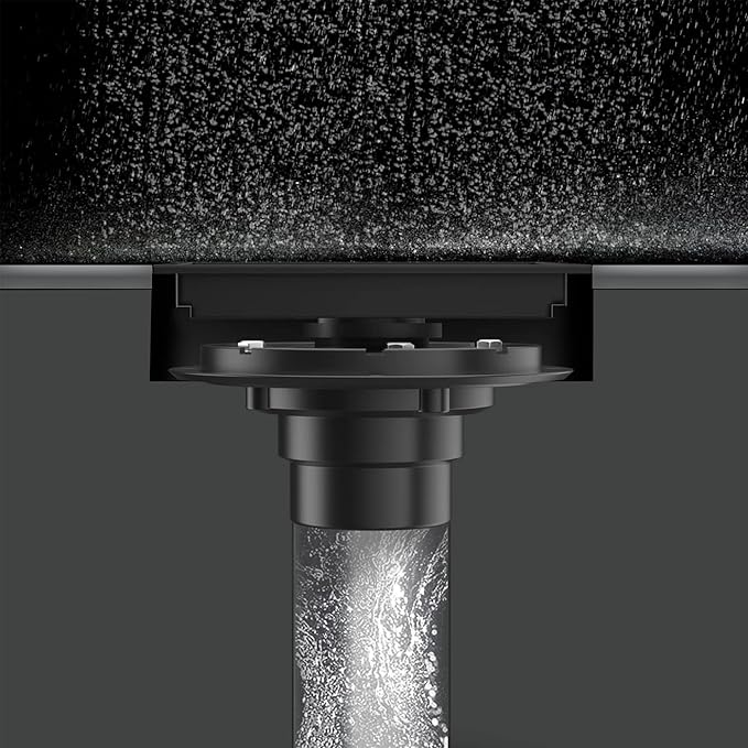 4 Inch Square Shower Floor Drain, Shower Drain Kit with Flange and 2 in 1 Tile-Insert Cover, Square Shower Drain, SUS 304 Stainless Steel Floor Drain,Silver