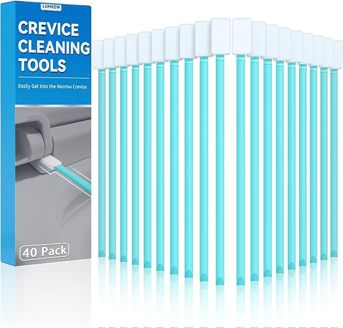Lumkew 40pcs Crevice Cleaning Brush Tool, Disposable Toilet Brush for Toilet Seat Gaps, Crack and Crevice Cleaner Tools, Blue