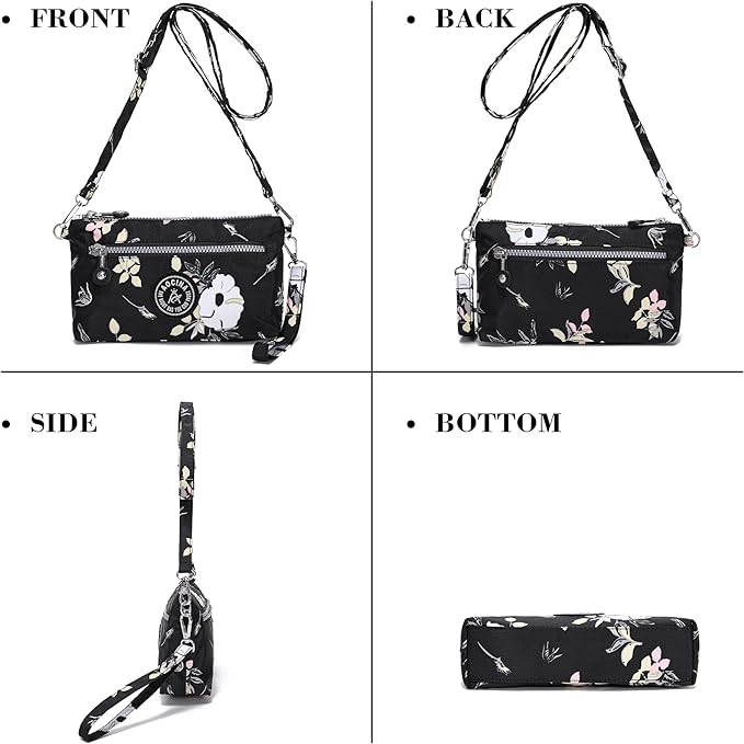 AOCINA Small Wristlet Wallet for Women RFID Blocking Crossbody Purse Gifts for Valentine's Day Nylon Cell Phone Purses
