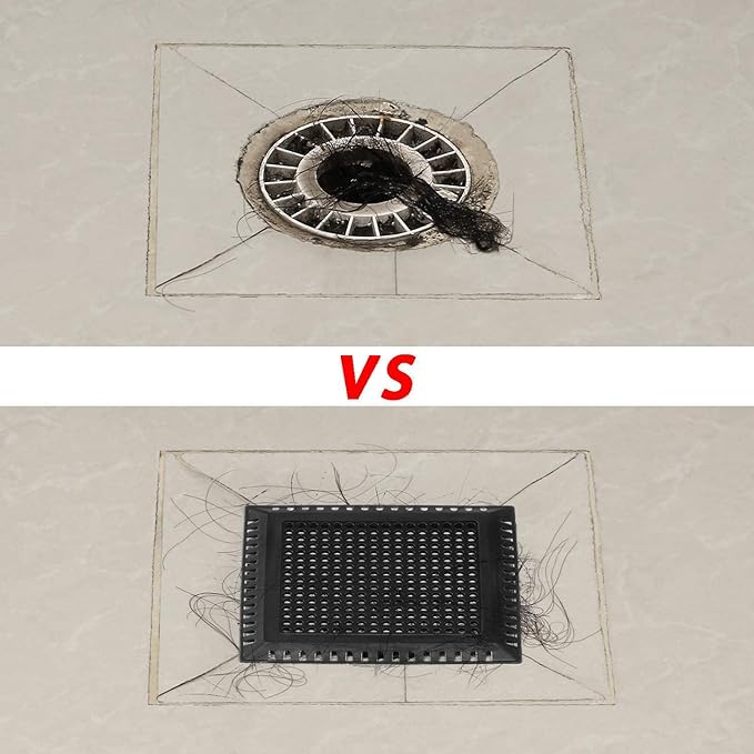 Hair Catcher/Drain Strainer/Shower Drain Cover for Bathroom Floor Drain, Stainless Steel and Silicone (Patented Product)