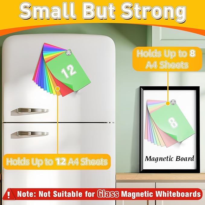 VNDUEEY 60 Pack Fridge Magnet Refrigerator Magnets, Whiteboard Magnets Small Strong Magnet for Kitchen, Office, School, Metal Decorative