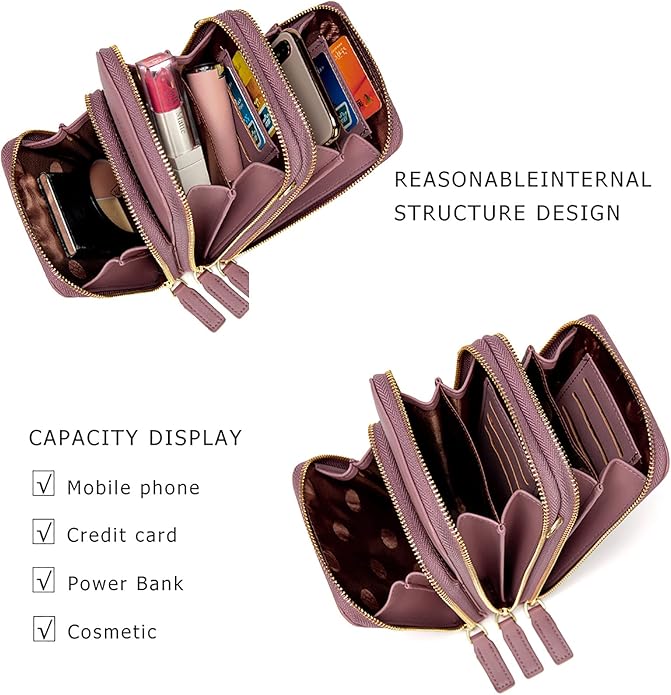 myfriday Small Leather Crossbody Bag for Women with Guitar Strap Mini Crossover Bags & Shoulder Purses with 2 Card Slots