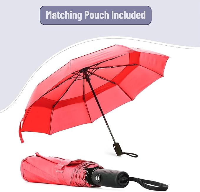 Mr. Pen- Windproof Travel Umbrella, Small Water-Resistant Automatic Folding Umbrella for Rain and Sun, Light, Compact and Portable for Women & Men, Fits Car & Backpack