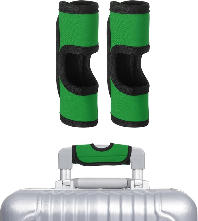 uxcell Luggage Handle Wrap, 2 Pcs Hollow Neoprene Handbag Grip Cover Protector Luggage Identifiers Suitcase Handle Wraps for Luggage Suitcase Travel Bags, Dark Green