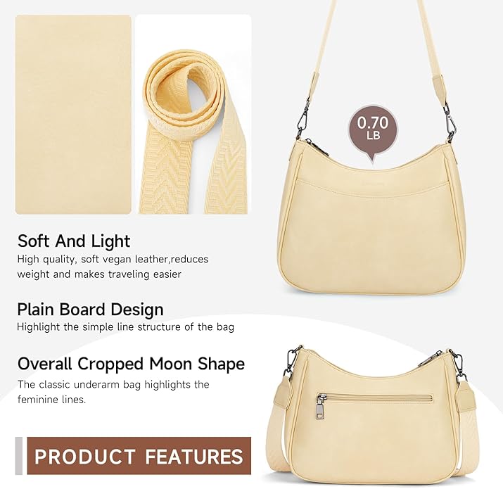 APHISON Trendy Leather Crossbody Purse with Adjustable Strap, Women's Shoulder Handbag