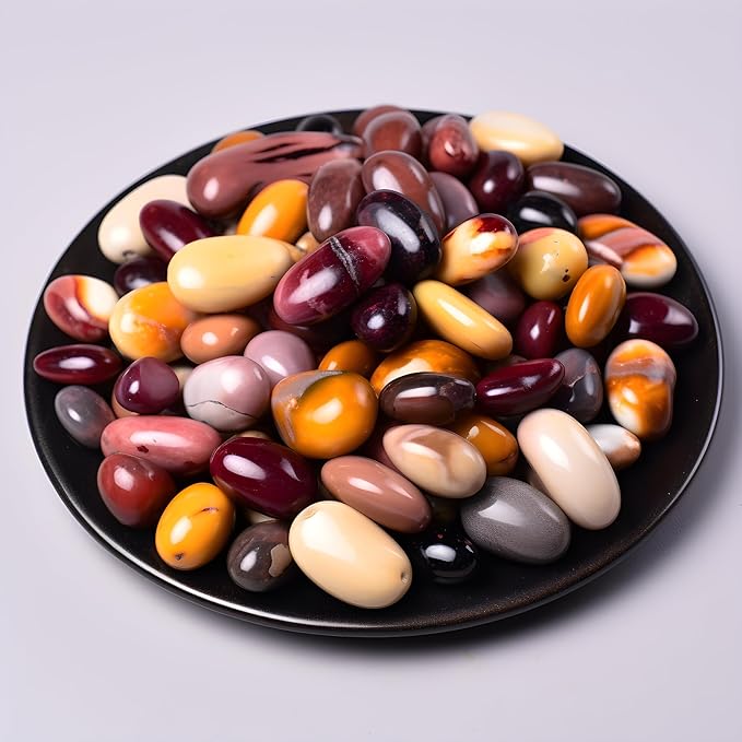 Polished Mookaite Jasper Crystals - 72 Pcs, 0.5" 10 oz, Handpicked Tumbled Gemstones Rocks, Pebbles for Reiki, Chakra, Healing Home Decor