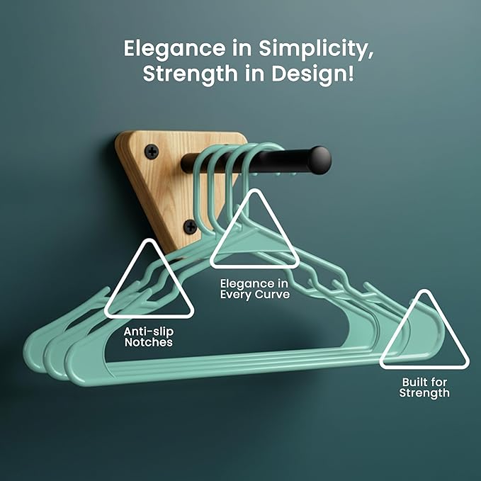 Utopia Home - Plastic Hangers 30 Pack - Space Saving Clothes Hanger - Durable and Strong Closet Organizers and Storage Makes It Ideal Stocking Stuffers or Apartment or Dorm Room Essentials (Aqua)