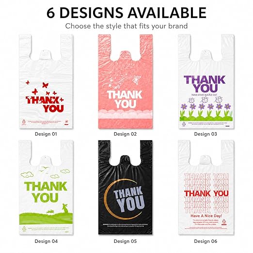 YoYoRain 800 Pack Purple T-Shirt Bags, 11"x6"x21" Plastic Carry Bags with Handles for Retail & Grocery Use