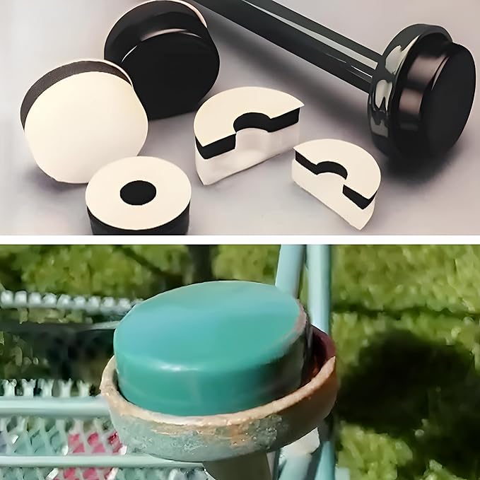 Forever Glides Wrought Iron Patio Furniture Feet Cap Glides and Outdoor Table and Chair Leg Floor Protector Pads - 1.5 Inch - 24-Pack - White