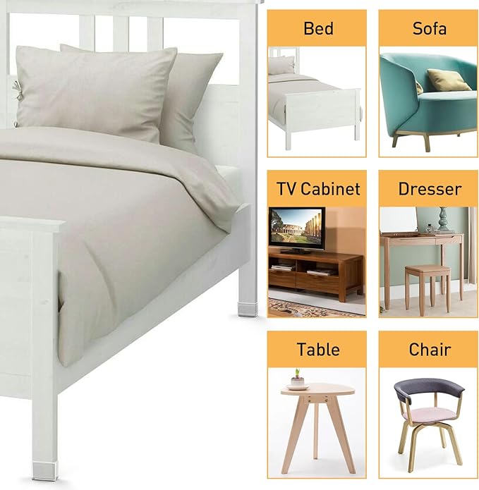 1" x 1 3/4" Rectangle Chair Leg Protectors for Hardwood Floors, Silicone Covers to Protect Wood Tile Floors, Felt Pads Furniture Leg Caps Reduce Noise, Easy to Move, 16 PCS Clear.