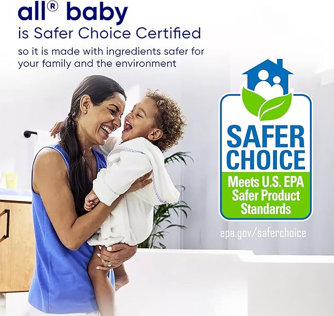 all Baby,Gentle for Baby,Liquid Laundry Detergent,Hypoallergenic for Sensitive Skin,Concentrated,75oz,100 Loads,(Pack of 2)