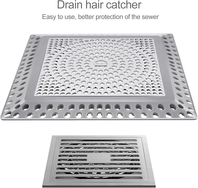 LEKEYE Shower Drain Hair Catcher | Drain Strainer | Shower Drain Cover Stainless Steel and Silicone