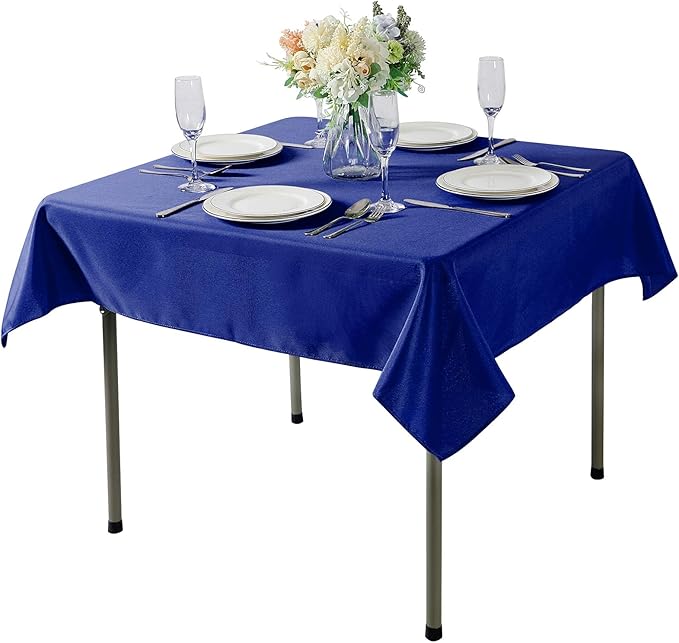 Cupuamon Square Tablecloth 52x52 inch Washable Polyester Fabric Tablecloth for Wedding Party Dining Banquet Decoration (52x52, Royal Blue)