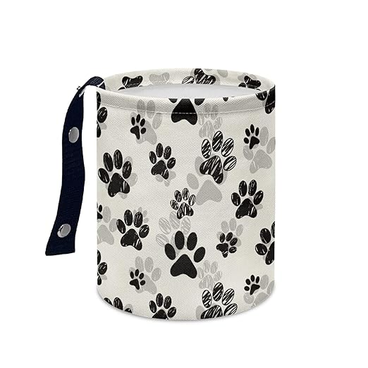 Panskyllis Cute Paws Car Waste Basket Can Universal Compact Rubbish Holder Mini Car Organizer for Car Garbage