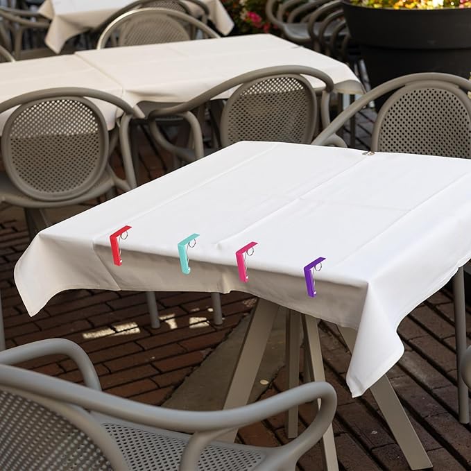 uxcell 4 Pack Tablecloth Clips, Stainless Steel Table Cloth Cover Clamps, 2.87" x 2.36" Windproof Holder Clips for Home Party Picnic Wedding Camping Dining Tables, Yellow