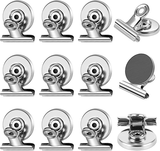 FINDMAG 12 Pack Magnetic Clips for Picture Hanging and Photo Display, Ideal for Fridge, Graduation Picture Display and Picture Holders, Magnetic Christmas Light Clips for Kitchen, Office, Home