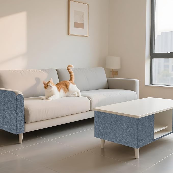 Cat Scratch Couch Furniture Protector, Self-Adhesive & Cuttable Furniture Scratch Protector Pad, Wear-Resistant Wall & Sofa Guard, Multi-Functional Cat Scratcher Light Gray