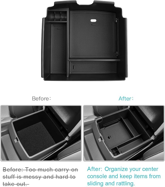 CDEFG for 2025 2026 Kia Carnival Center Console Organizer Tray 2022-2025 2026 Kia Carnival LX LXS EX SX SX Prestige Accessories Middle Console Organizer 2025 Carnival Armrest Storage Box