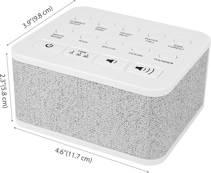 LUXSWAY Sound Machine, White Noise Machine with 10 Natural Soothing Sounds, Volume Control & 3 Timers Setting, Memory Function Sleep Machine for Baby Kids Adults & Home Office Travel